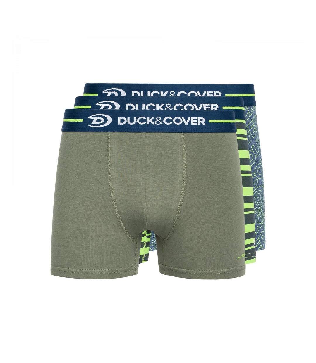 Duck and Cover Mens Amero Boxer Shorts (Pack of 3) (Green/Blue/Gray)