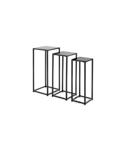 Lot de 3 Porte-Plantes en Métal Cromano 71cm Noir