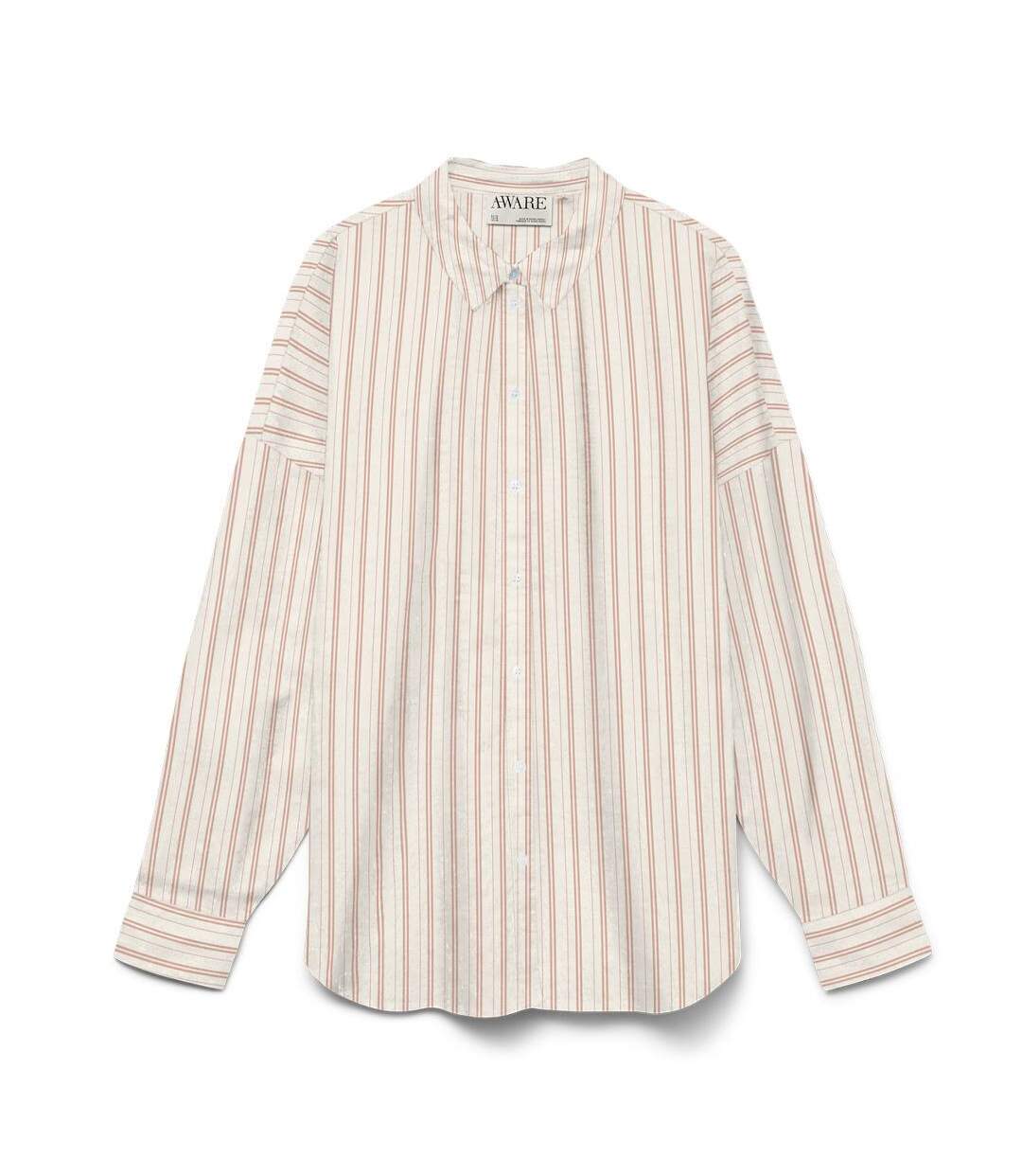 Chemise rayure rose/beige femme vero moda paris-1