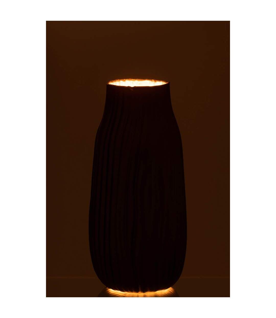 Vase à Rainures en Verre Louis 26cm Noir-3