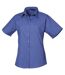 Premier Short Sleeve Poplin Blouse/Plain Work Shirt (Royal)