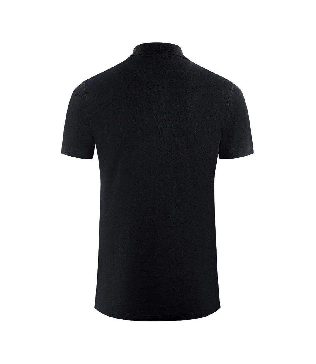 Polo Motif Logo Rectangulaire Adulte Noir Aquascutum-2