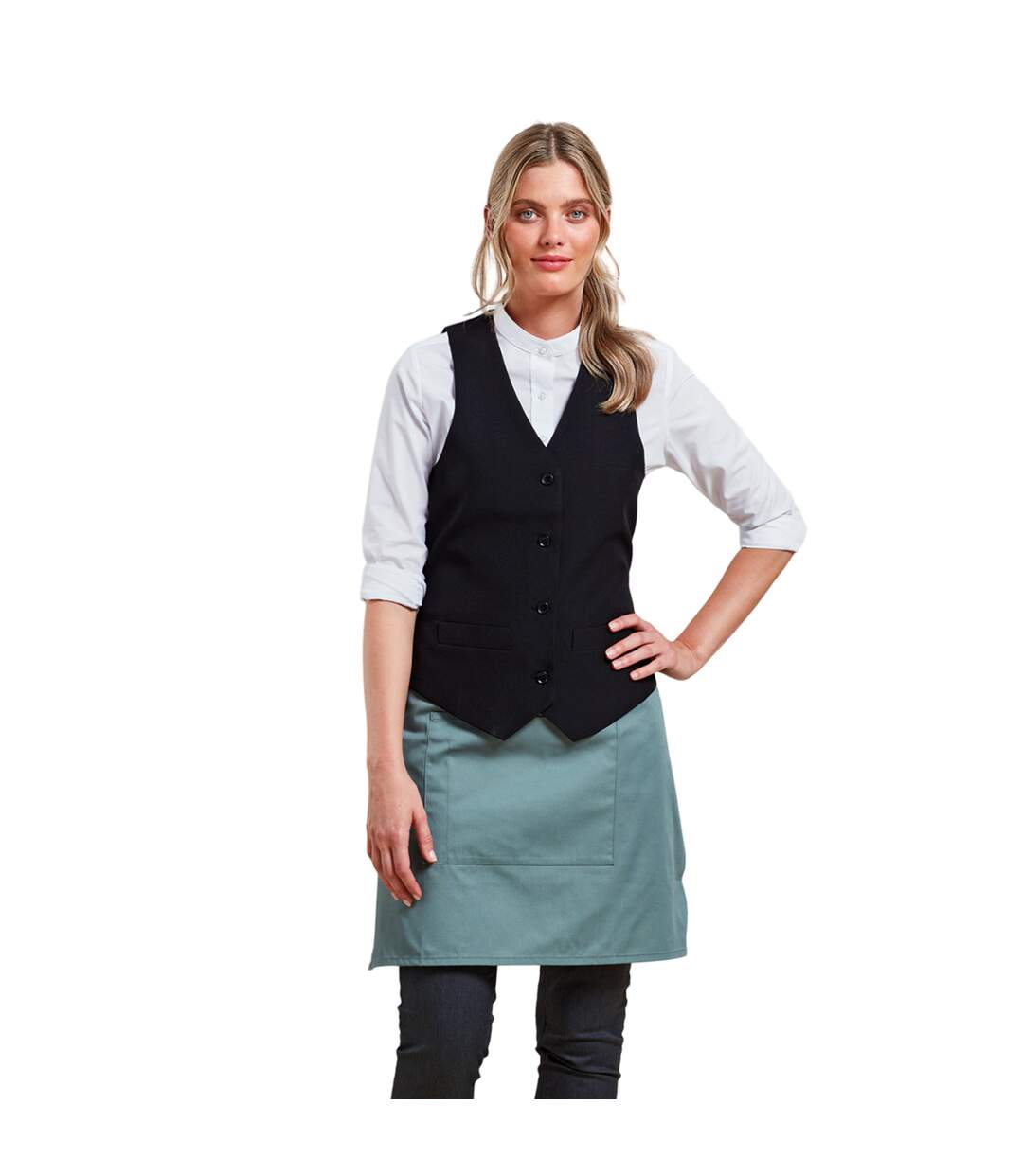 Womens/ladies lined waistcoat black Premier