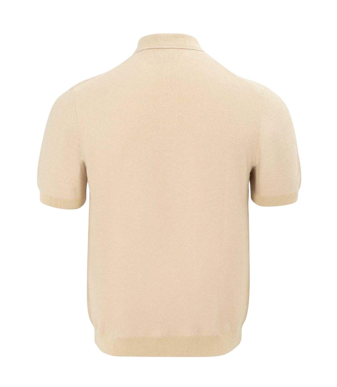 Mens Knitted Short-sleeved Shirt Beige Firetrap-2