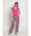 Pantalon fluide stretch, motif fleuri pop-4