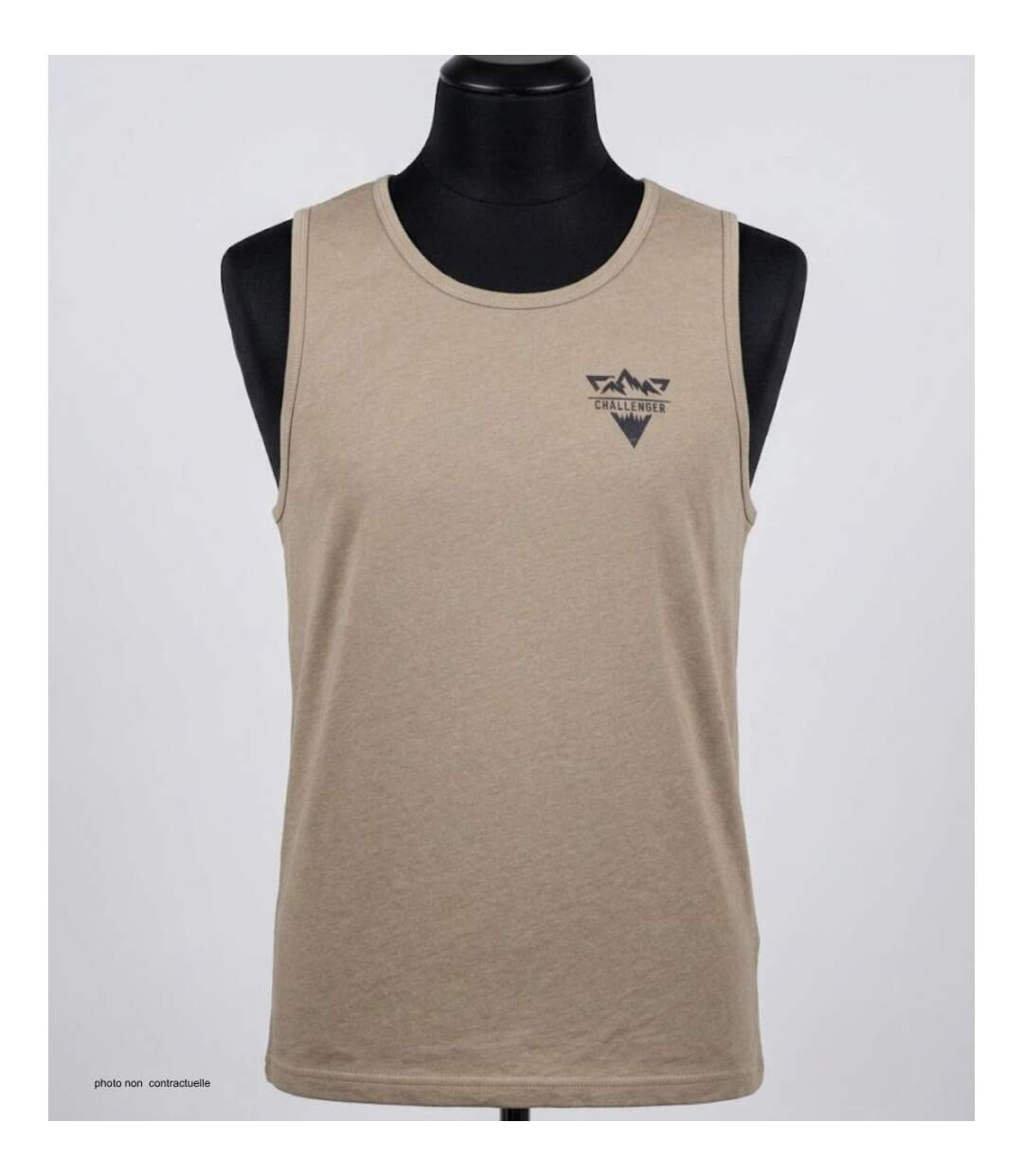 Débardeur homme Challenger SOLEIL taupe — Confort pur coton jersey peigné-3