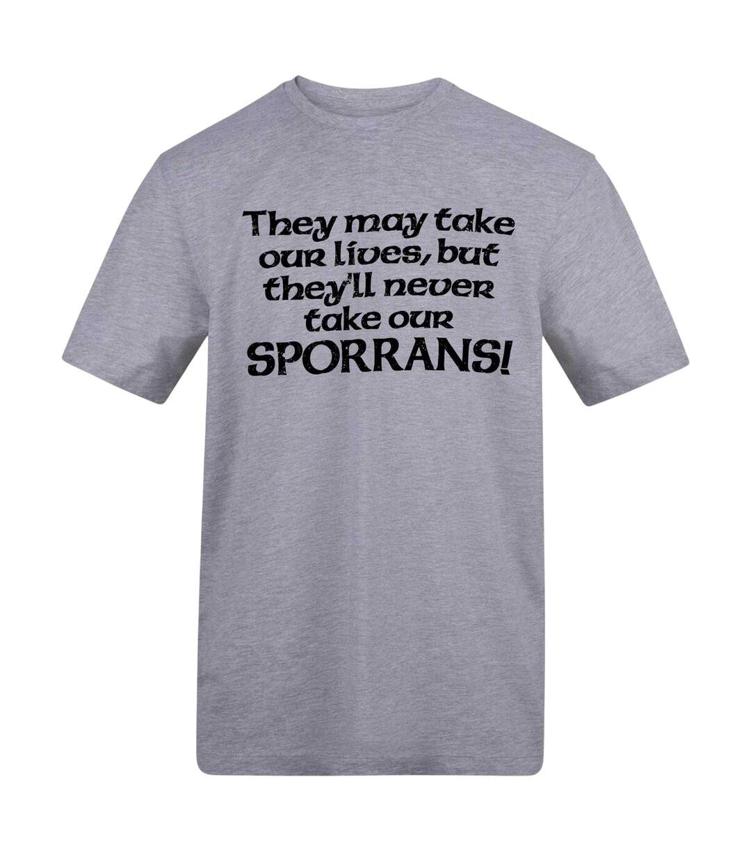 T-shirt They´ll Never Take Our Sporrans! Homme Gris AWD-1
