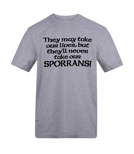 T-shirt They´ll Never Take Our Sporrans! Homme Gris AWD