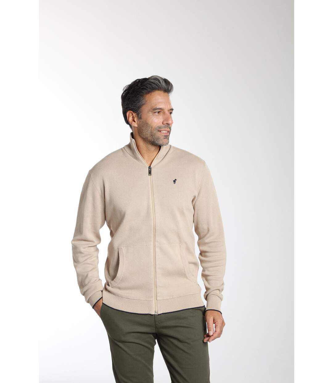Pull col camionneur  en coton MILANO GILET-2