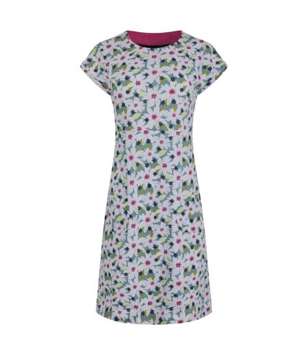 Womens/ladies Tallahassee Jersey Dress Washed Blue Weird Fish