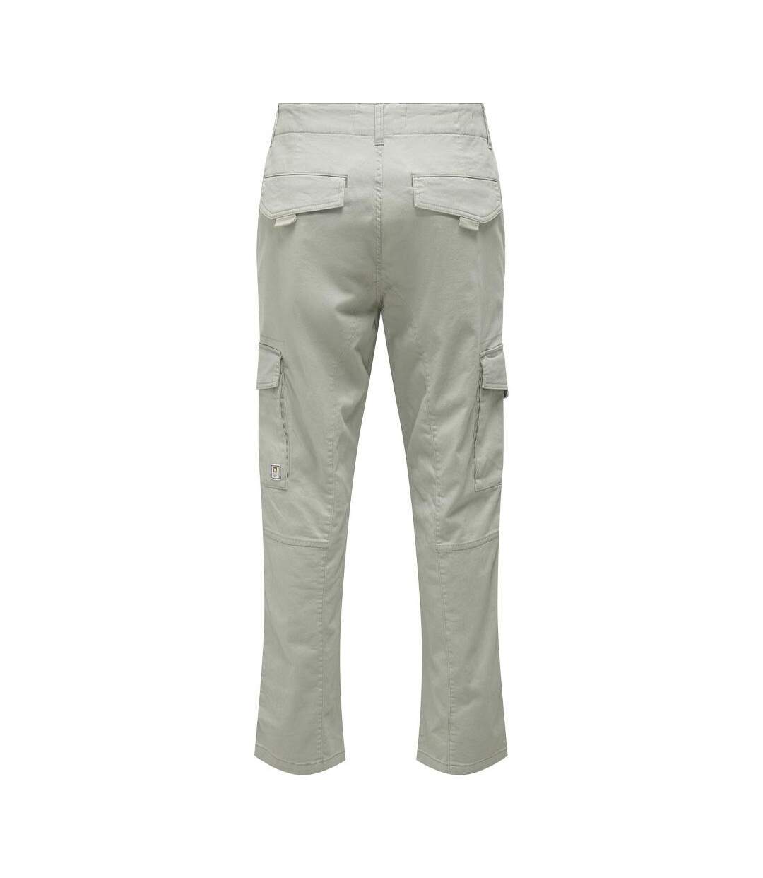 Pantalon cargo gris clair homme only & sons dean-2