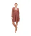 Robe Courte Manches Bouffantes Motif/style En Relief Femme Terre Cuite Lovedrobe-1
