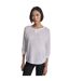 Womens/ladies Waffle Slim 3/4 Sleeve T-shirt White DKNY-1