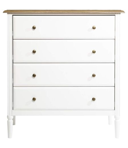 Commode effet bois Solen - L. 80 x H. 85 cm - Blanc