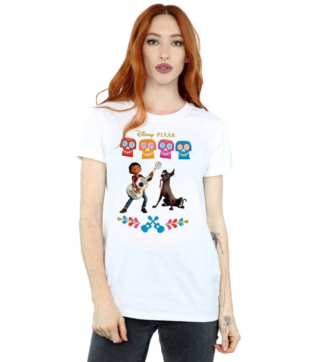 Disney - T-shirt COCO MIGUEL LOGO - Femme (Blanc) - UTBI16387-2