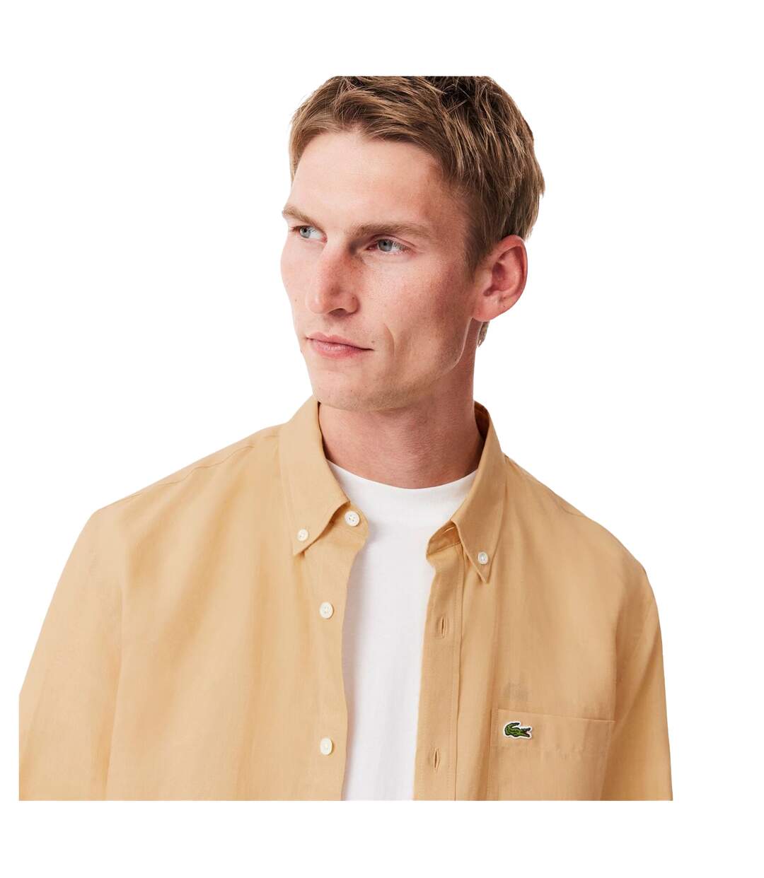 Chemise Motif/style Logo Homme Beige Lacoste-4