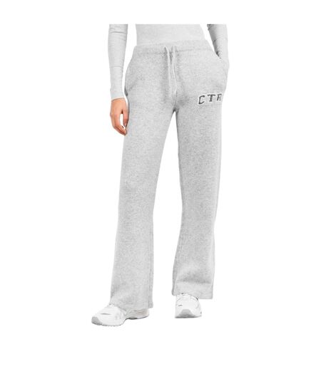 Womens/ladies Fleece Wide Leg Sweatpants Grey Couture