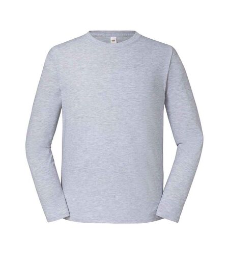 Unisex Adult Iconic 195 Premium Long-sleeved T-shirt Heather Grey Fruit Of The Loom