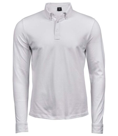 Polo homme luxury stretch - 1412 - blanc - manches longues