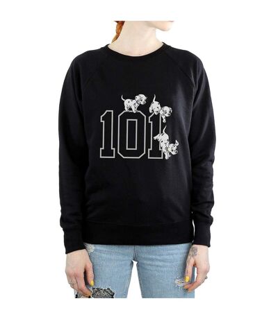 101 Dalmatians Womens/Ladies Puppies Cotton Sweatshirt (Black)