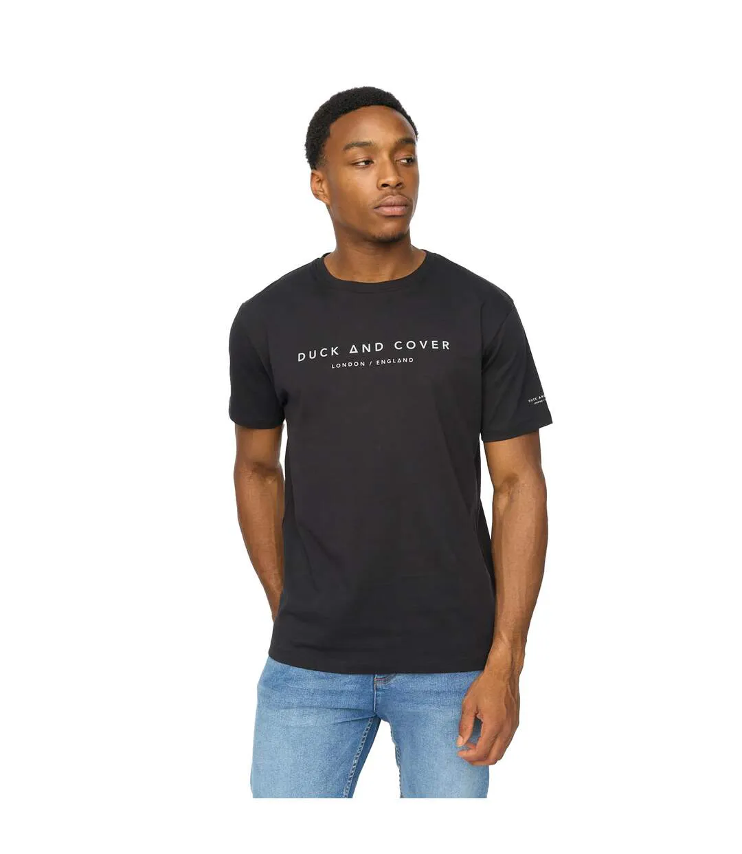 T-shirt Crytons Homme Noir Duck And Cover-1