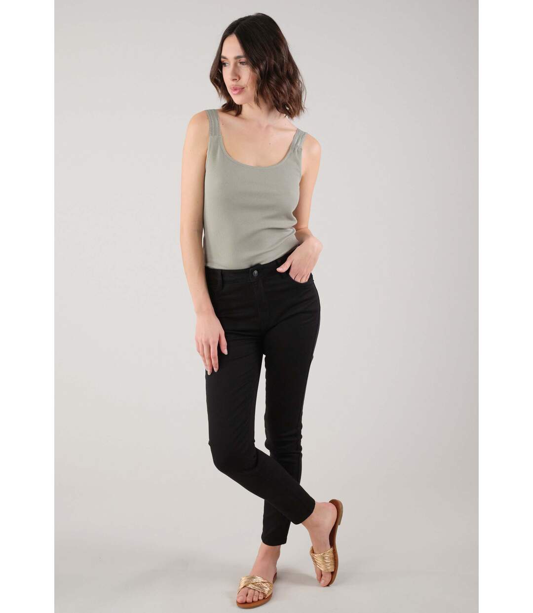 Débardeur en maille côtelée pour femme YLLA-2