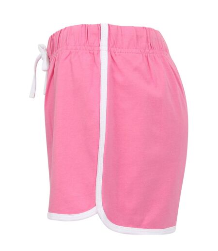 Short Rétro Femme Rose Blanc Skinni Fit
