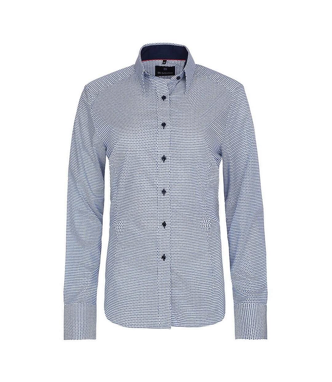 Chemisier Marocco Femme Bleu Marine Blanc Di Selentino-1
