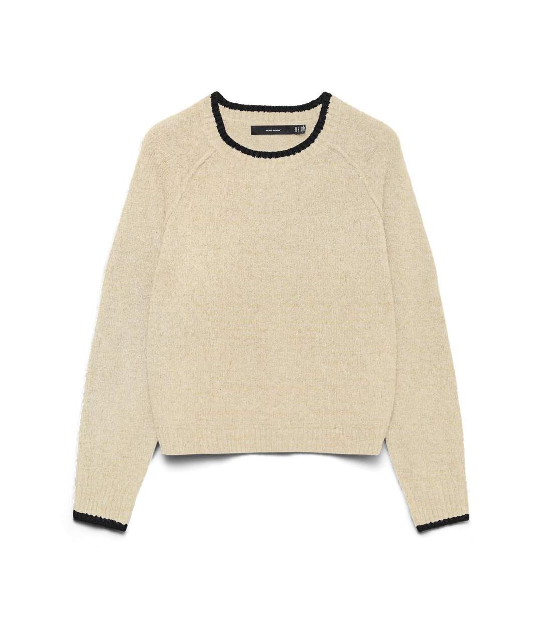 Pull écru femme vero moda maquarius  raglan-2