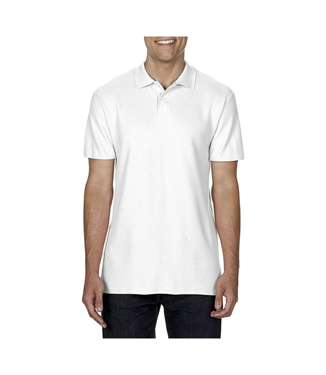 Softstyle polo homme blanc Gildan Gildan