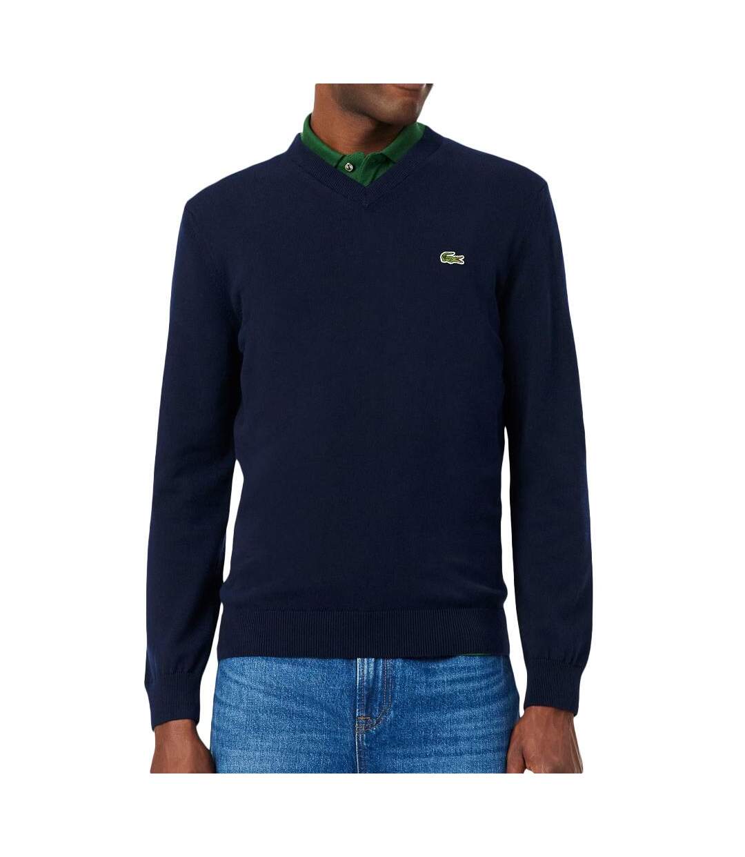 Pull col v marine homme lacoste-1