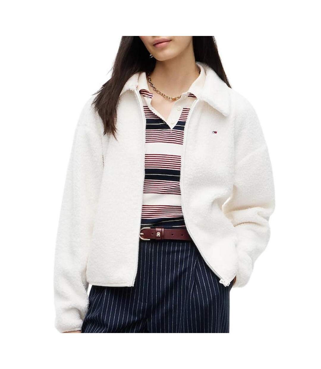 Veste blanche femme tommy hilfiger flag-1