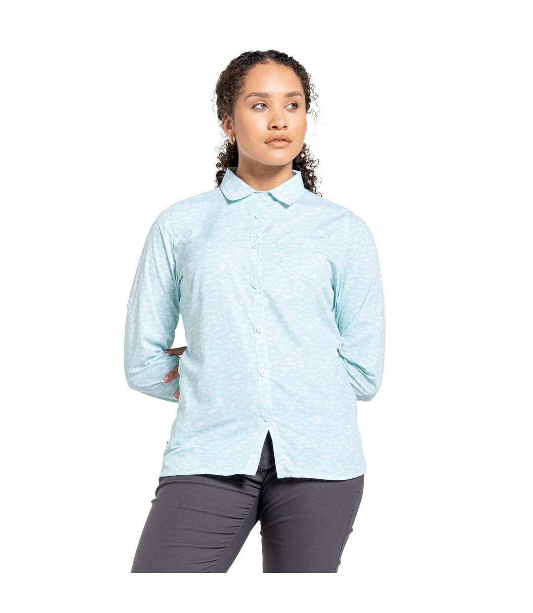 Womens/ladies callo long-sleeved shirt poolside green Craghoppers-3