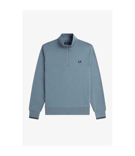 Mens Logo Half Zip Sweatshirt Blue Fred Perry