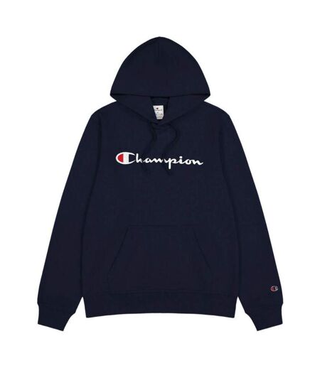 Sweat À Capuche Motif/style Logo Brodé Homme Bleu Marine Champion
