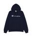 Sweat À Capuche Motif/style Logo Brodé Homme Bleu Marine Champion-2
