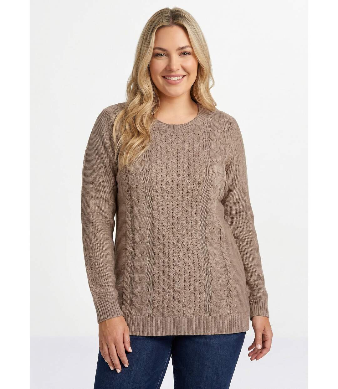 Pull-tunique jersey envers et torsades-1