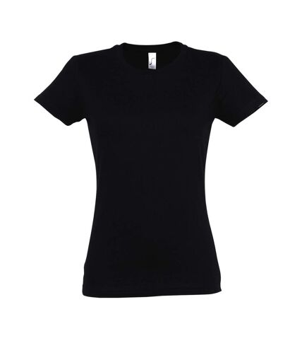 SOLS Womens/Ladies Imperial Heavy Short Sleeve T-Shirt (Deep Black) - UTPC291