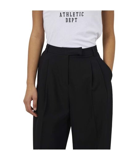 Womens/ladies Plain Suit Trousers Black Brave Soul
