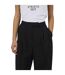 Womens/ladies Plain Suit Trousers Black Brave Soul-4