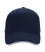 Casquette 100% Coton Adulte Unisexe Bleu Marine Français Blanc Beechfield-3