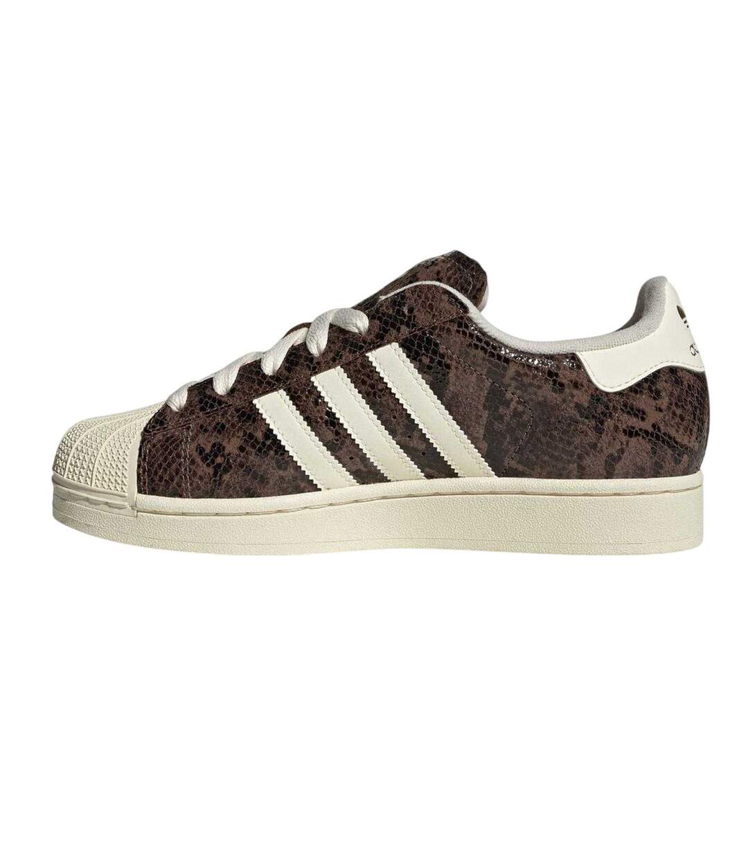Womens/ladies Originals Superstar 82 Snakeskin Leather Trainers Brown Cream Adidas-3