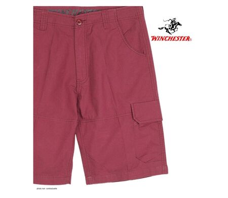 Bermuda WINCHESTER IVANHOE3 uni en coton : le short bordeaux chic et fonctionnel pour l'été
