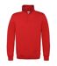 B&C Mens ID.004 Cotton Quarter Zip Sweatshirt (Red)