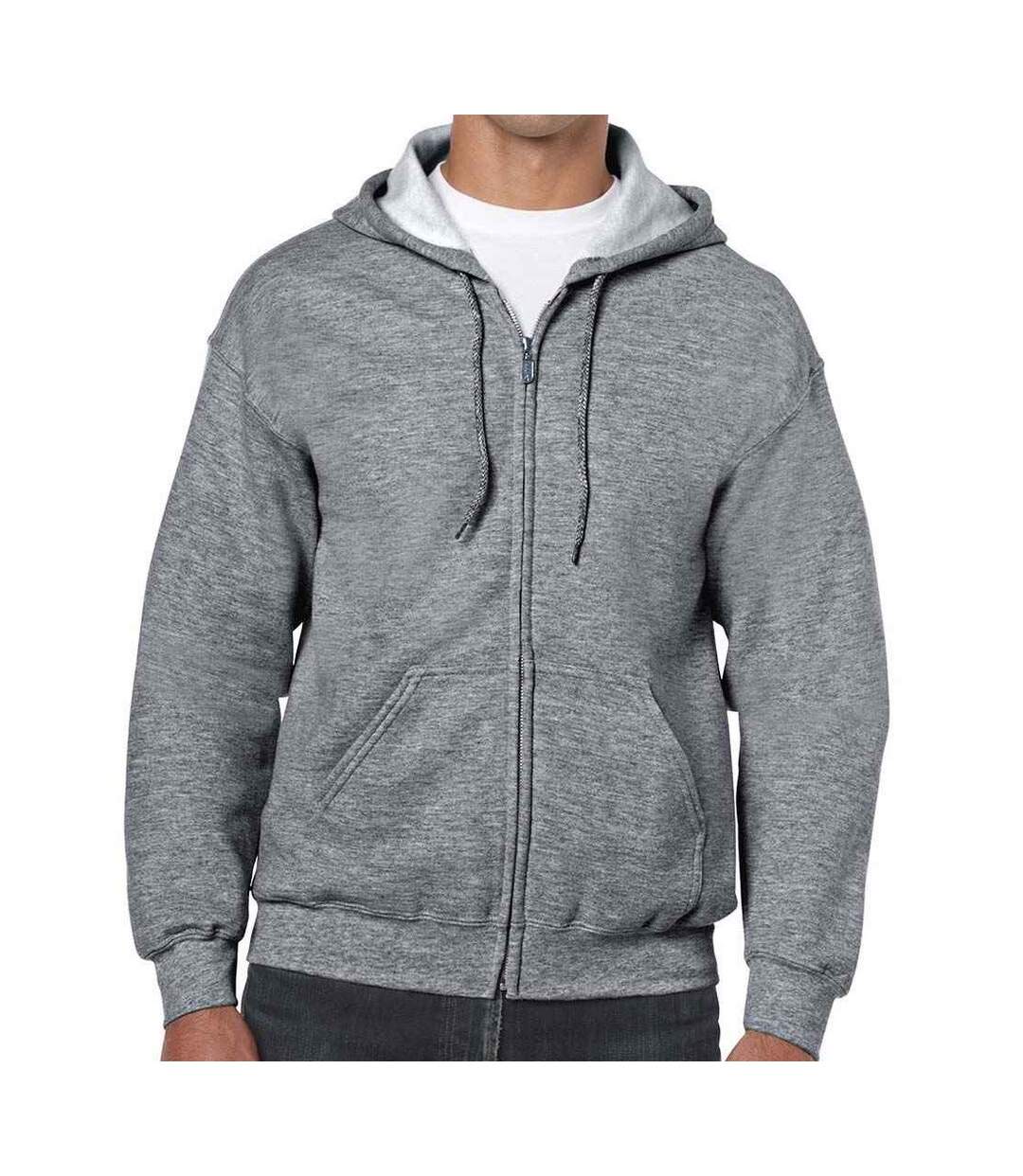 Mens Heavy Blend Full Zip Hoodie Graphite Heather Gildan-3