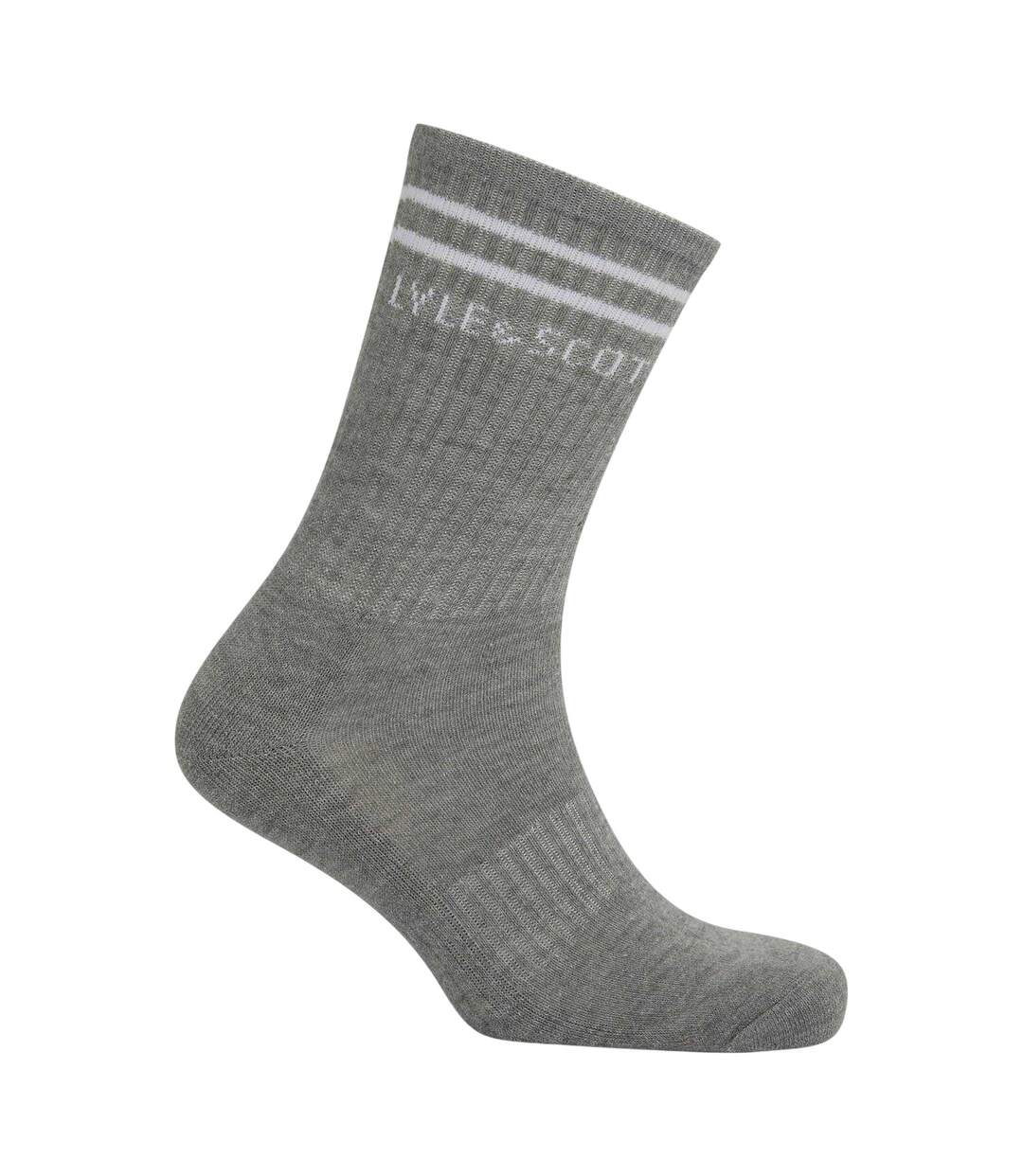 Lot De 3  Paires De Chaussettes Motif/style Marque Homme Noir Blanc Gris Lyle & Scott-4