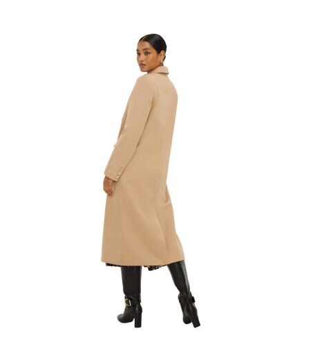 Womens/ladies maxi double-breasted coat camel Dorothy Perkins