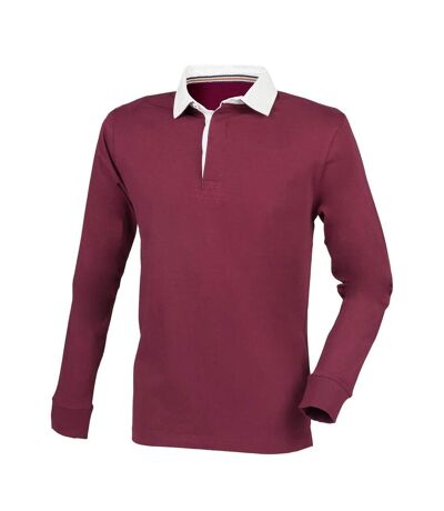 Front Row Mens Premium Rugby Shirt (Deep Burgundy) - UTPC5673