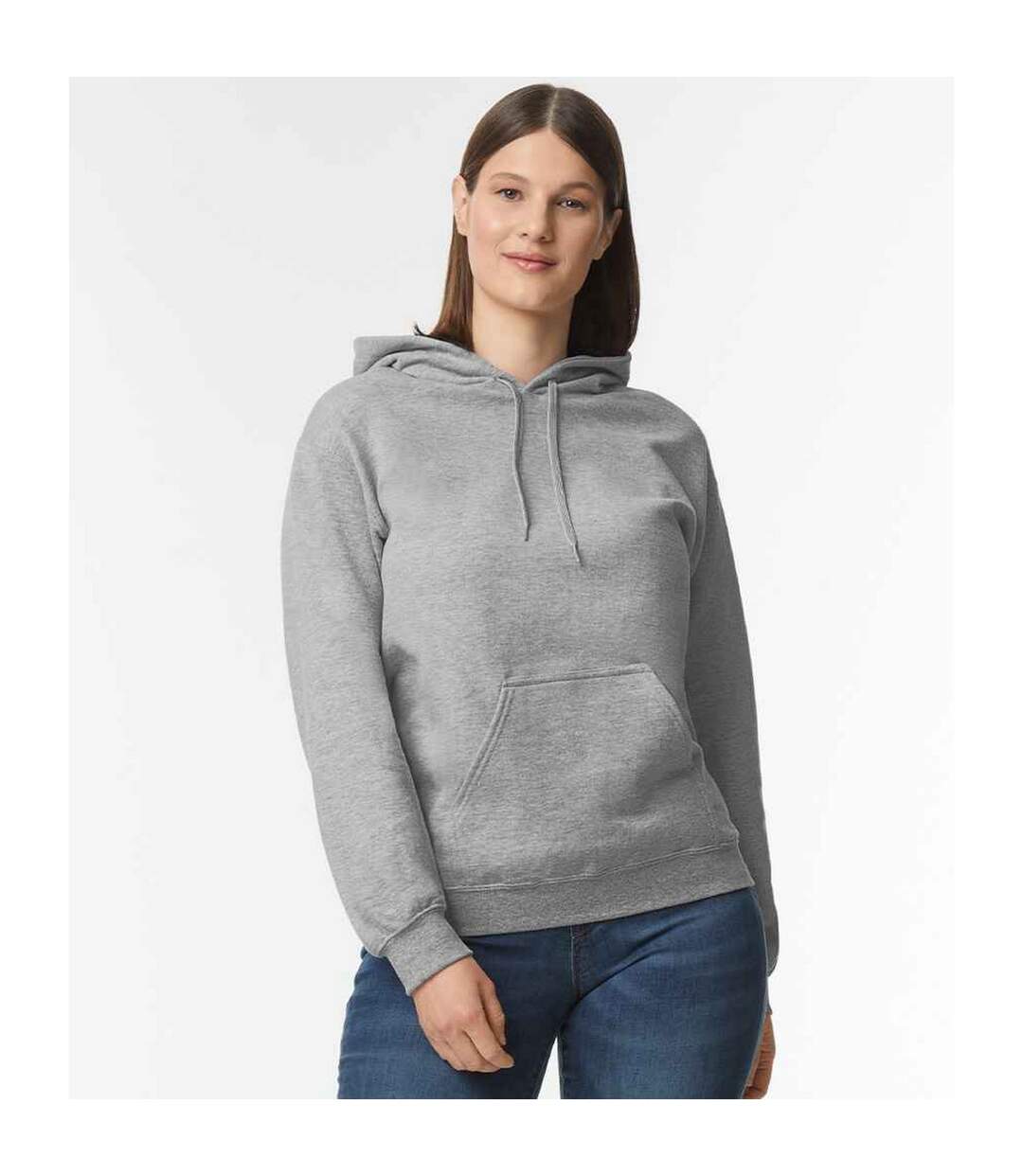 Sweat à capuche softstyle adulte gris Gildan-1