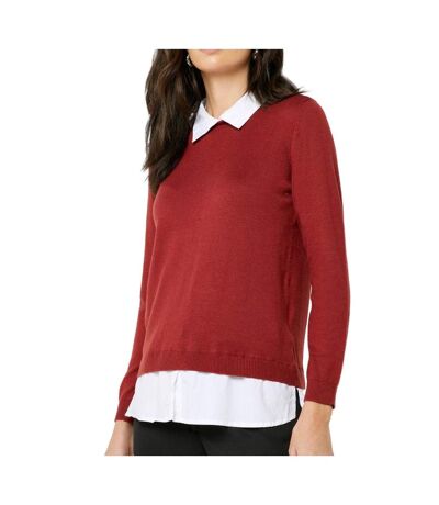 Pull Bordeaux Femme Jacqueline de Yong Tara - S